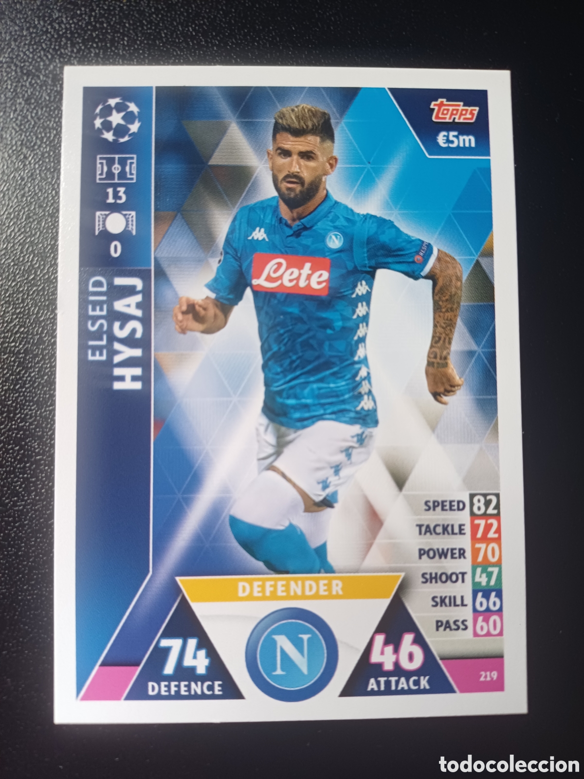 Cartas Colecion&aacute;veis: #219 ELSEID HYSAJ SSC NAPOLI TOPPS MATCH ATTAX 2018/19