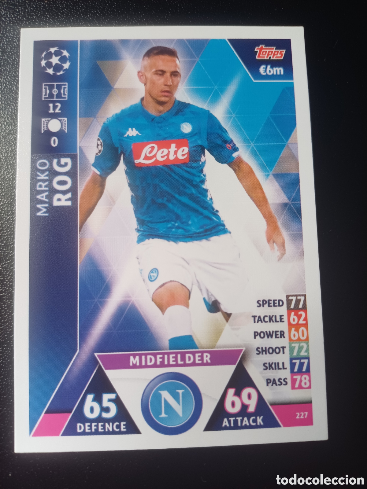 Cartas Colecion&aacute;veis: #227 MARKO ROG SSC NAPOLI TOPPS MATCH ATTAX 2018/19