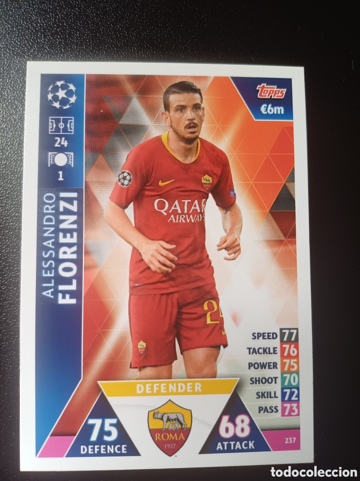 Cartas Colecion&aacute;veis: #237 ALESSANDRO FLORENZI AS ROMA TOPPS MATCH ATTAX 2018/19