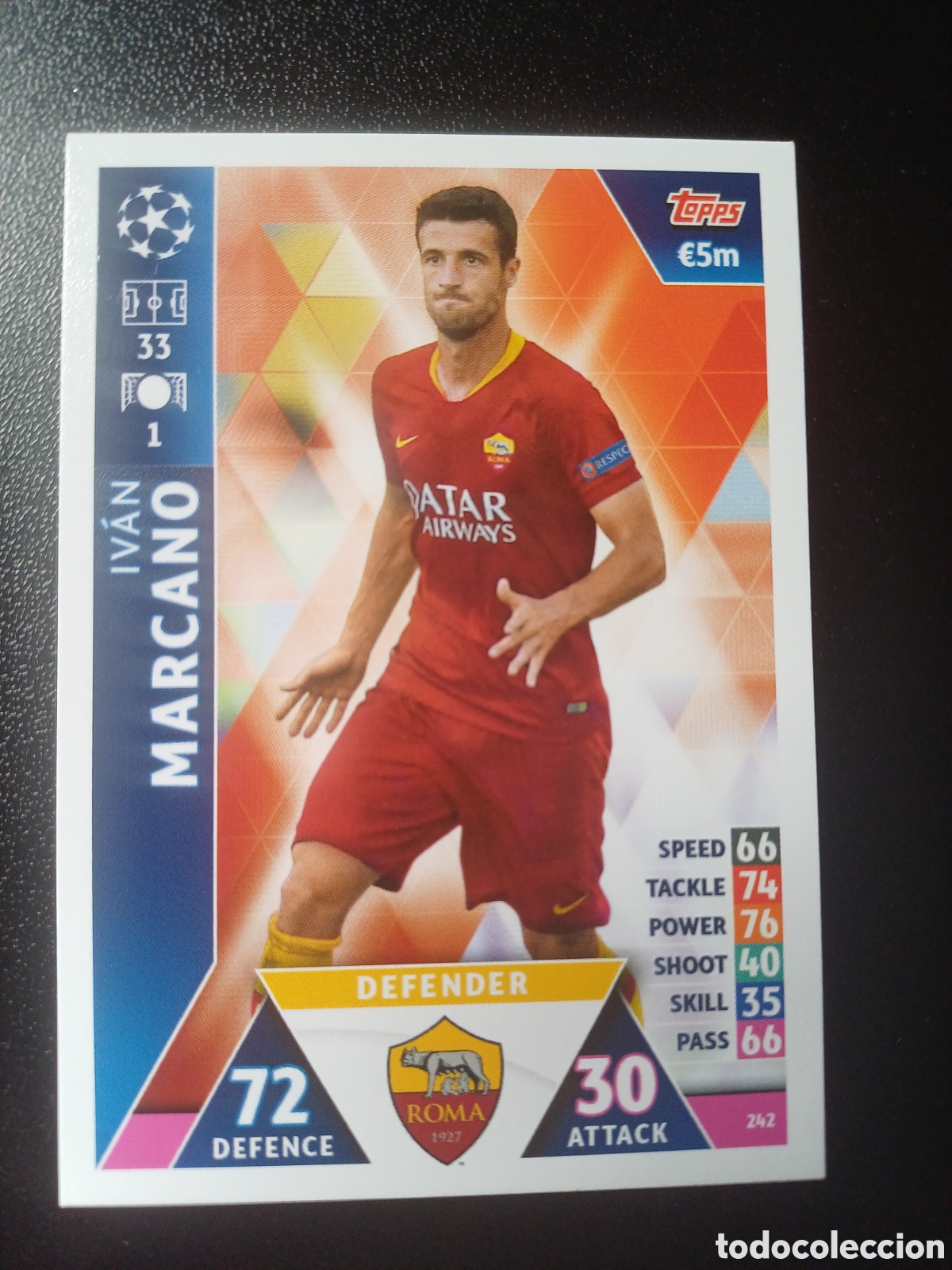 Cartas Colecion&aacute;veis: #242 IVAN MARCANO AS ROMA TOPPS MATCH ATTAX 2018/19
