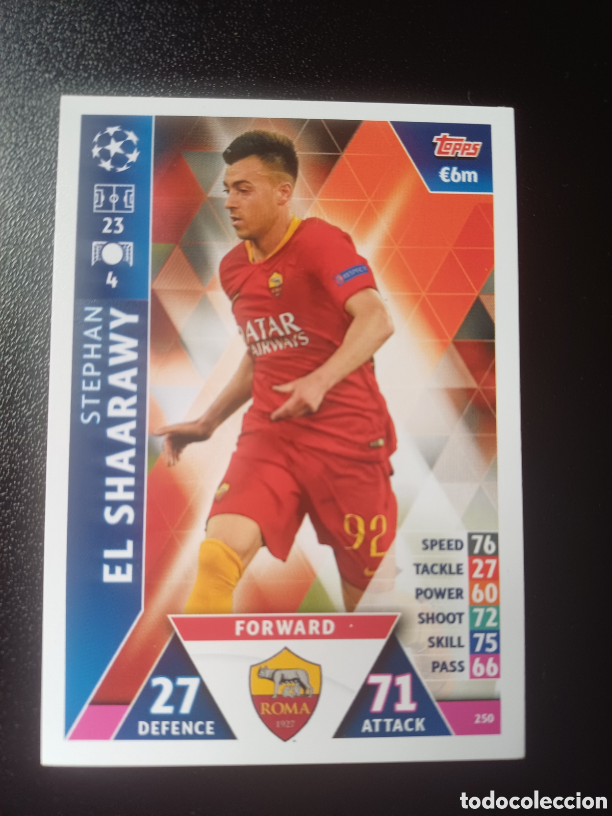 Cartas Colecion&aacute;veis: #250 STEPHAN EL SHAARAWY AS ROMA TOPPS MATCH ATTAX 2018/19