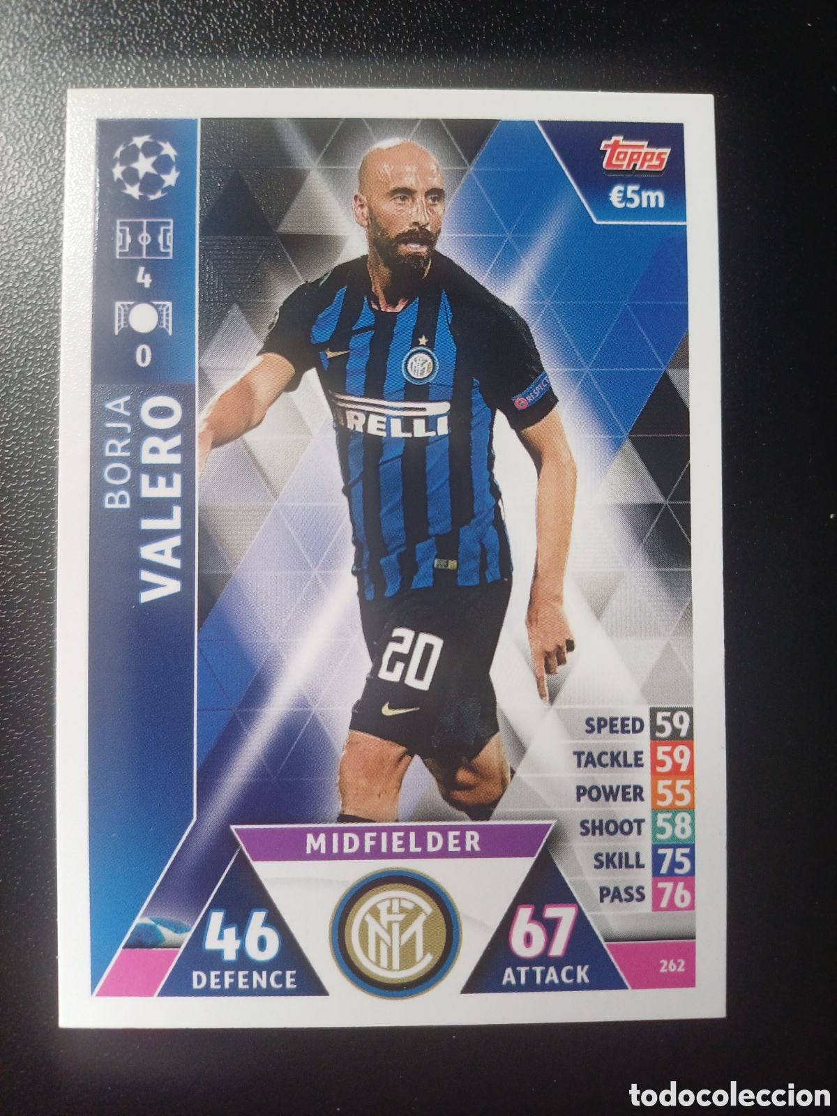 Figurine Collezionabili: #262 BORJA VALERO FC INTERNAZIONALE MILANO TOPPS MATCH ATTAX 2018/19