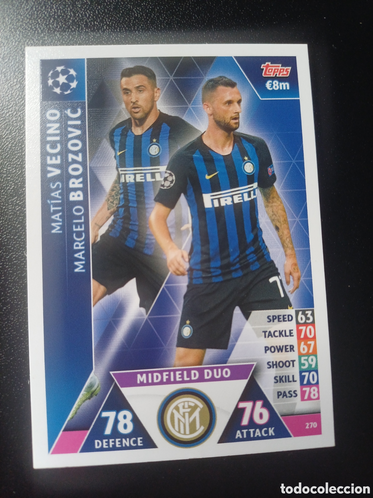 Figurine Collezionabili: #270 VECINO BROZOVIC MIDFIEL DUO FC INTERNAZIONALE MILANO TOPPS MATCH ATTAX 2018/19
