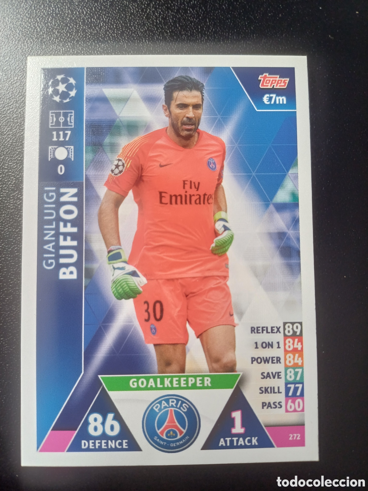 Figurine Collezionabili: #272 GIANLUIGI BUFFON PARIS SAINT-GERMAIN TOPPS MATCH ATTAX 2018/19