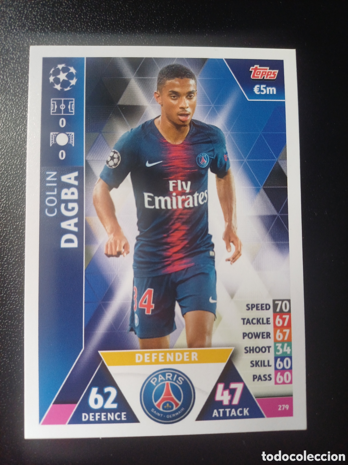 Figurine Collezionabili: #279 COLIN DAGBA PARIS SAINT-GERMAIN TOPPS MATCH ATTAX 2018/19