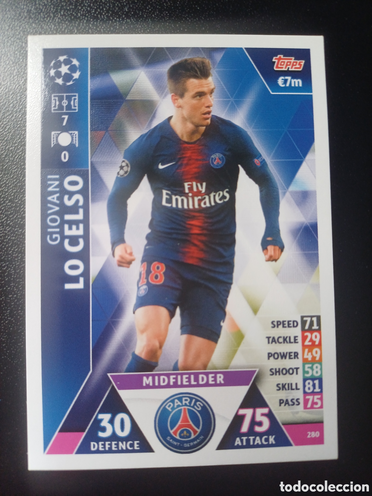 Figurine Collezionabili: #280 GIOVANI LO CELSO PARIS SAINT-GERMAIN TOPPS MATCH ATTAX 2018/19