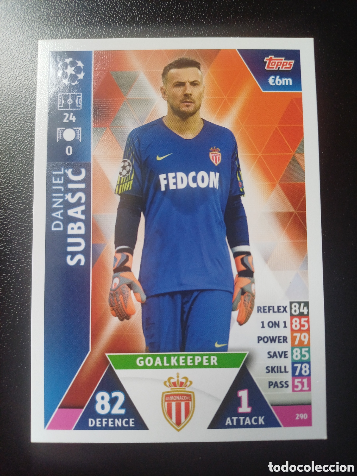 Figurine Collezionabili: #290 DANIJEL SUBASIC AS MONACO FC TOPPS MATCH ATTAX 2018/19