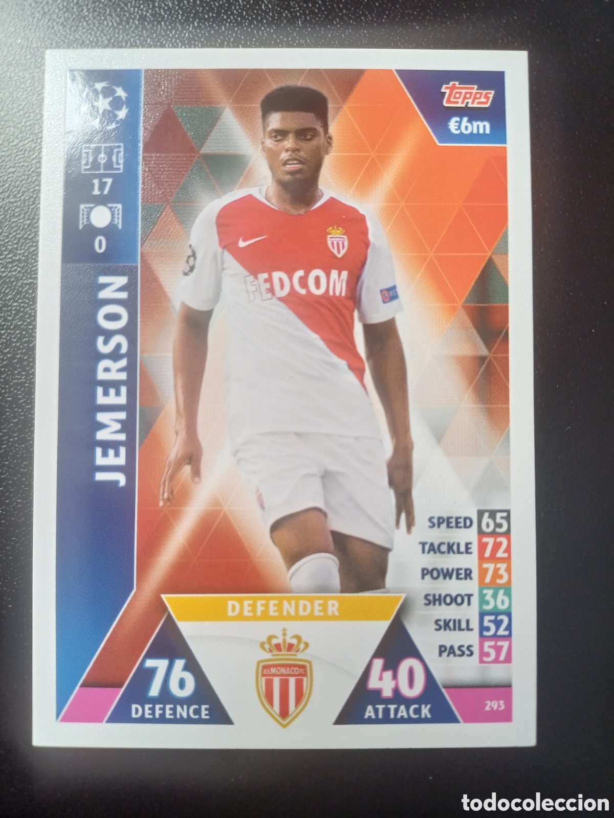 Figurine Collezionabili: #293 JEMERSON AS MONACO FC TOPPS MATCH ATTAX 2018/19
