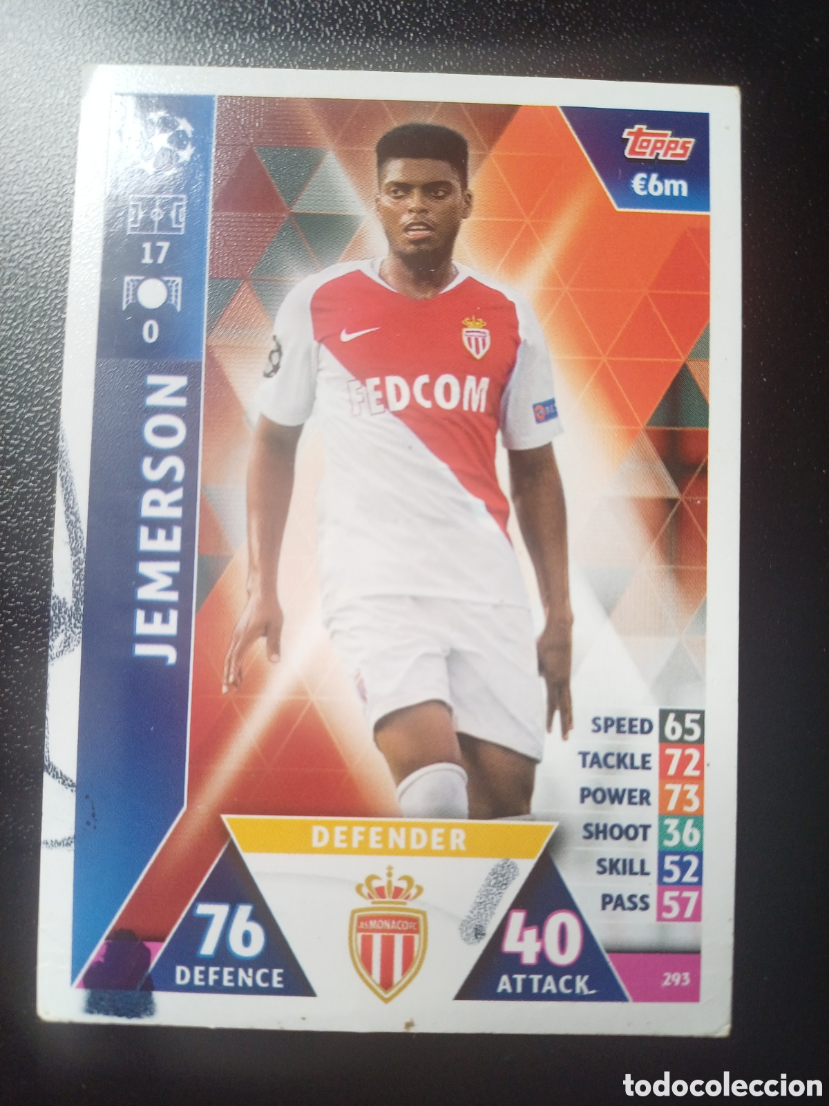 Figurine Collezionabili: #293 JEMERSON AS MONACO FC TOPPS MATCH ATTAX 2018/19