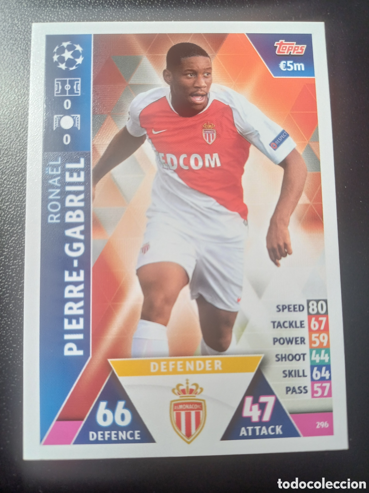 Figurine Collezionabili: #296 RONAEL PIERRE-GABRIEL AS MONACO FC TOPPS MATCH ATTAX 2018/19