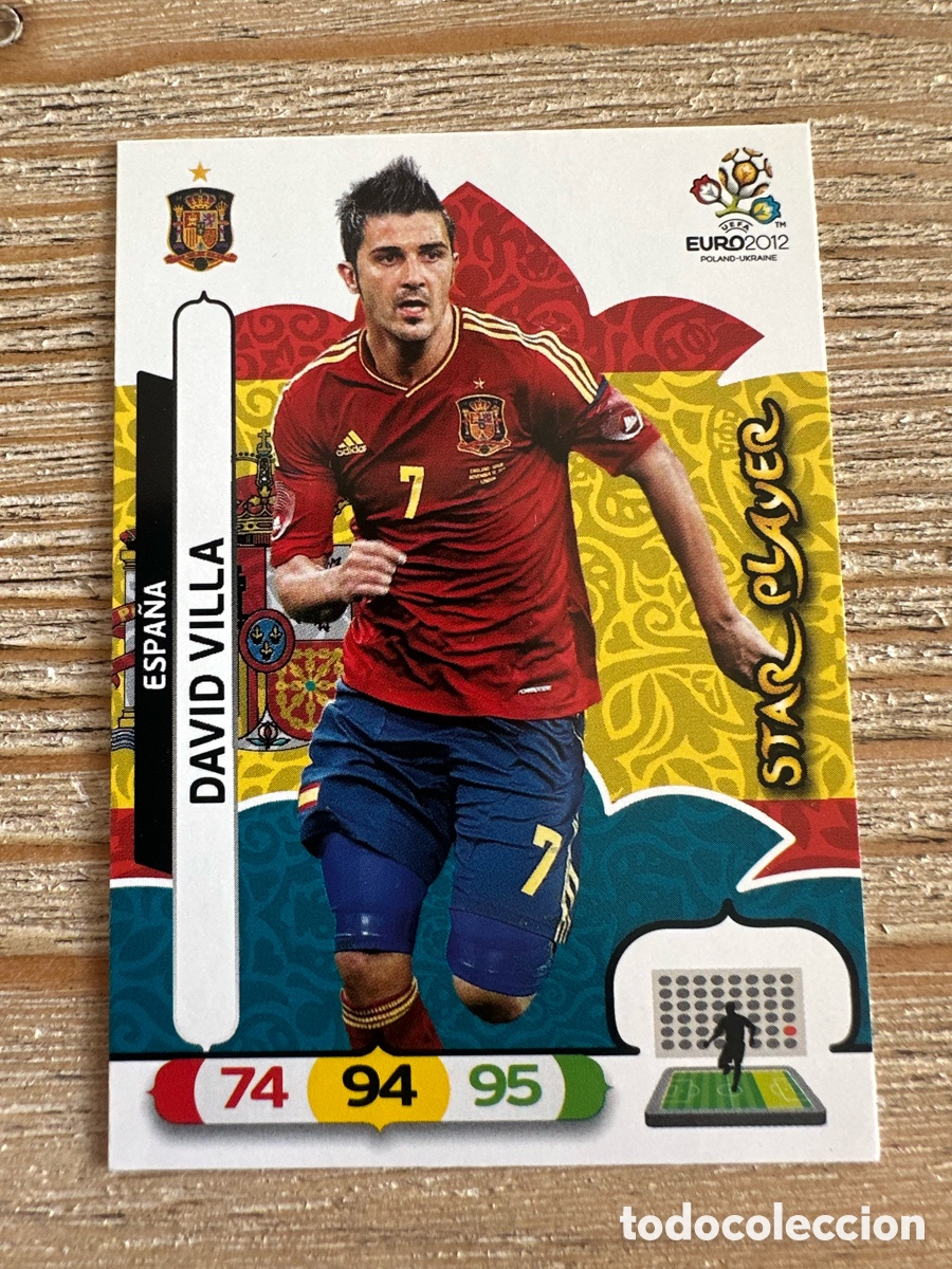 Trading Cards: DAVID VILLA ESPA&Ntilde;A 74 STAR PLAYER ADRENALYN XL EURO 2012 POLONIA UCRANIA PANINI
