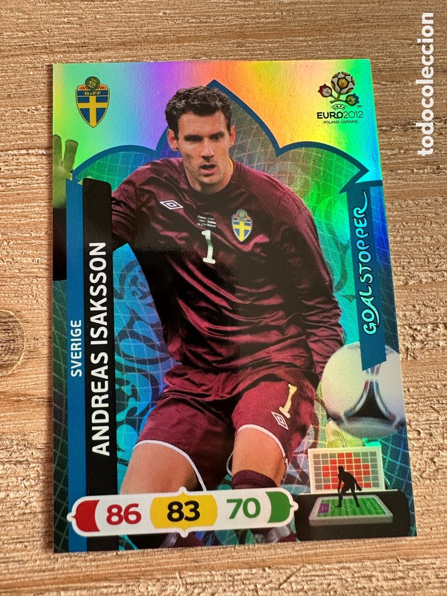 Cartas Colecion&aacute;veis: ANDREAS ISAKSSON SUECIA GOAL STOPPER ADRENALYN XL EURO 2012 POLONIA UCRANIA PANINI