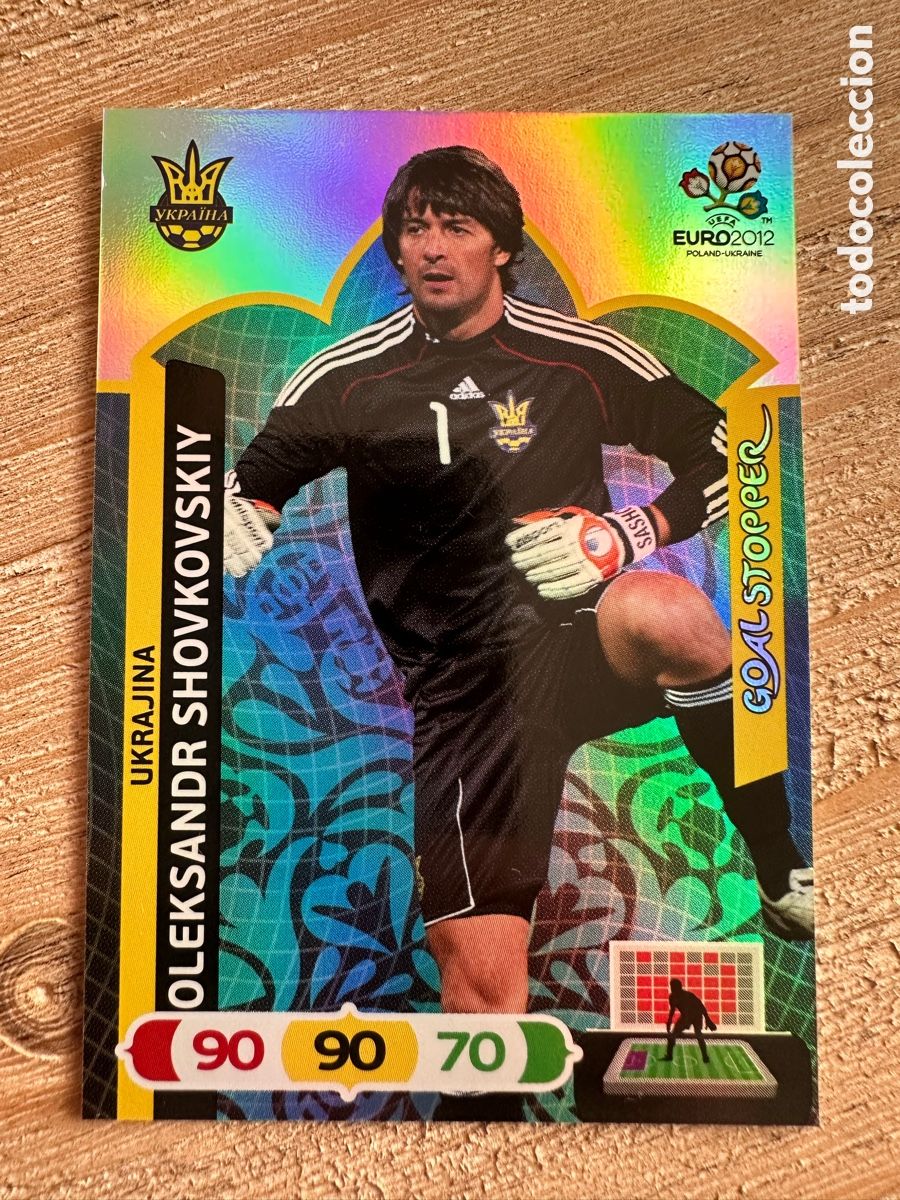 Cartas Colecion&aacute;veis: OLEKSANDR SHOVKOVSKIY GOAL STOPPER ADRENALYN XL EURO 2012 POLONIA UCRANIA PANINI