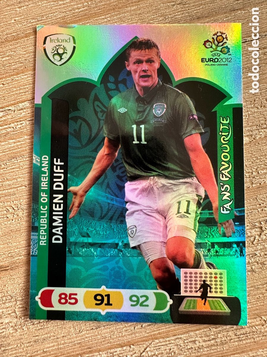 Trading Cards: DAMIEN DUFF IRLANDA FANS FAVOURITE ADRENALYN XL EURO 2012 POLONIA UCRANIA PANINI