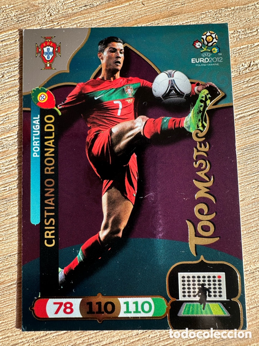 Cartas Colecion&aacute;veis: CRISTIANO RONALDO PORTUGAL TOP MASTER ADRENALYN XL EURO 2012 POLONIA UCRANIA PANINI