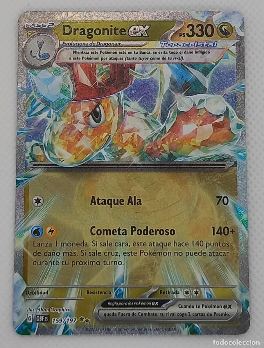 Trading Cards: Carta Pok&eacute;mon - Dragonite ex 159/197 Teracristal - Obsidiana en llamas - 2023