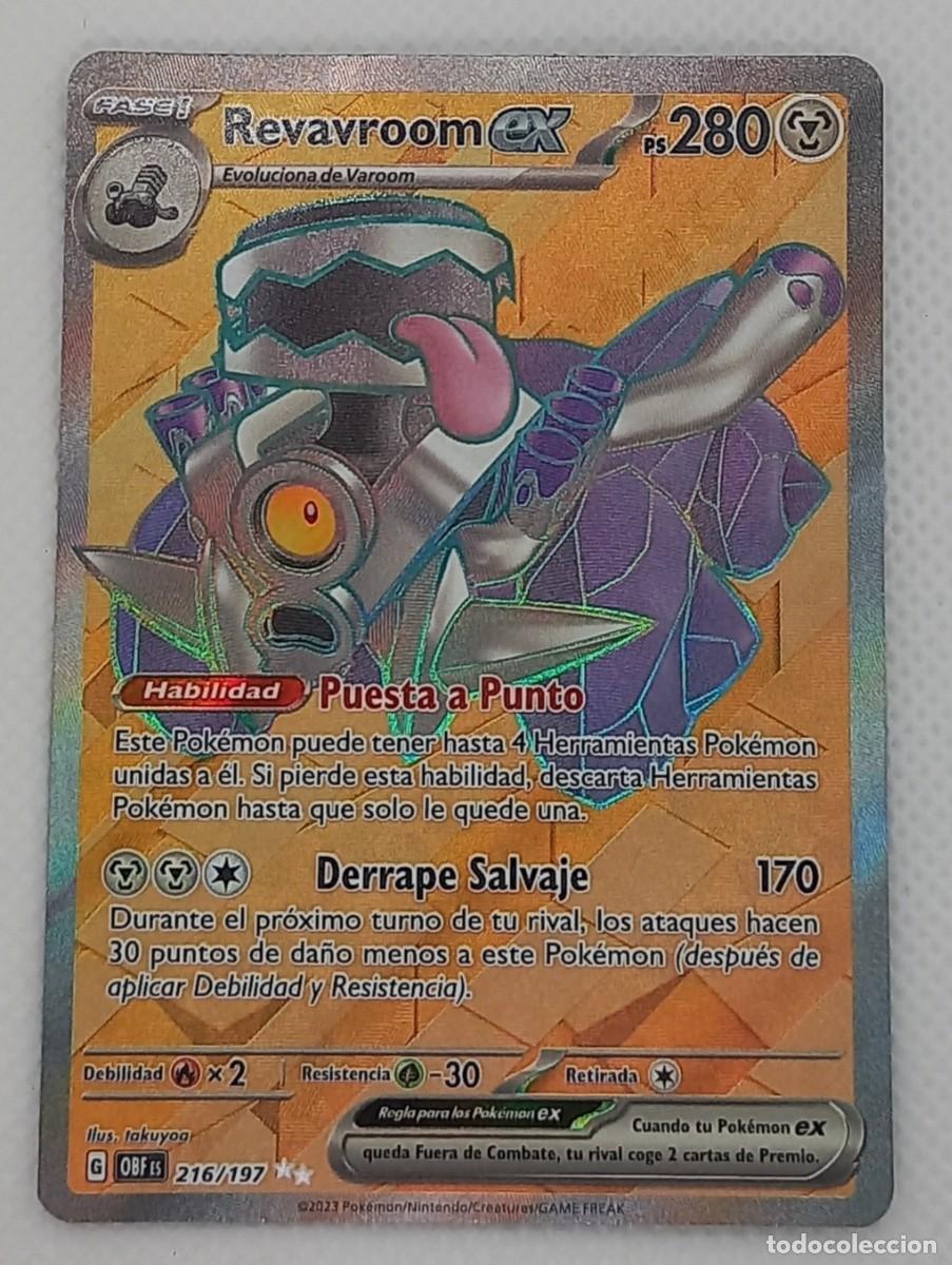 Trading Cards: Carta Pok&eacute;mon - Revavroom ex 216/197 Ultra Rare Gold - Obsidiana en llamas - 2023