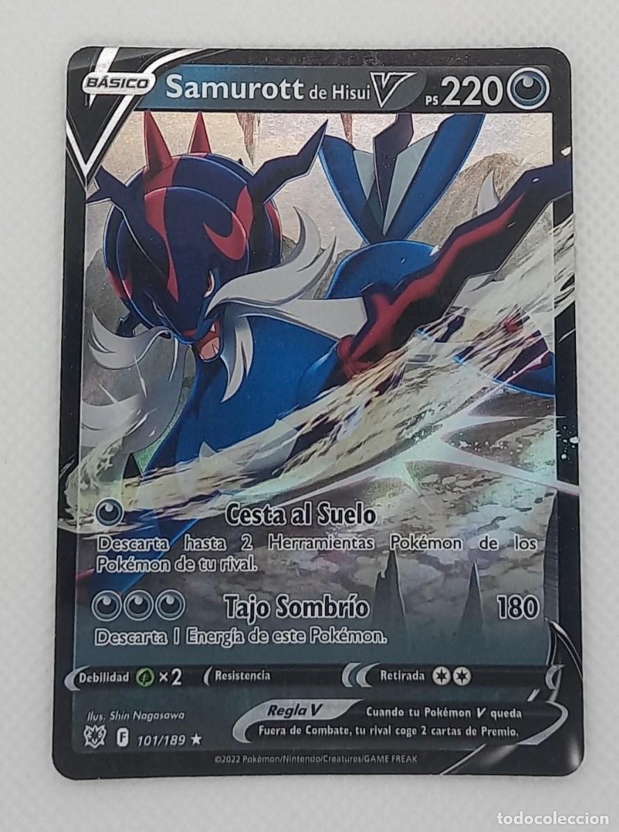 Trading Cards: Carta Pok&eacute;mon - Samurott de Hisui V 101/189 Ultra Rare - Resplandor Astral - 2022