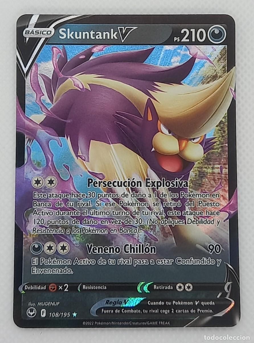 Trading Cards: Carta Pok&eacute;mon - Skuntank V 108/195 Ultra Rare - Tempestasd Plateada - 2022