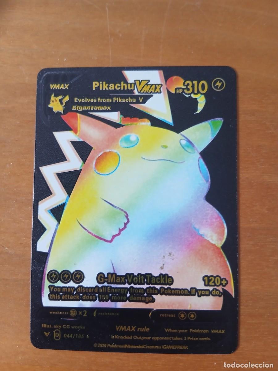 Trading Cards: Carta Pok&eacute;mon VMAX de Pikachu, edici&oacute;n Arco&iacute;ris Secreto. - N&uacute;mero de carta: 044/185. - HP: 310. - A