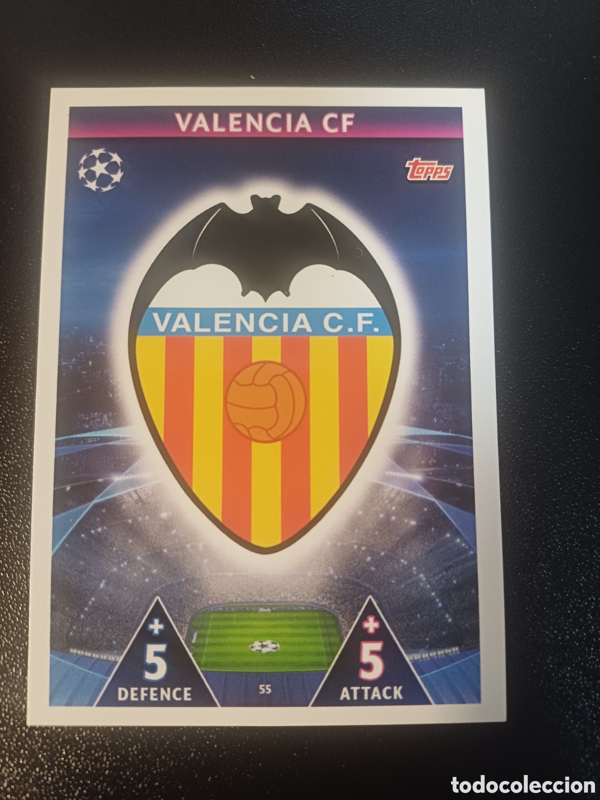 Sammelkarten: #055 ESCUDO VALENCIA CF FC TOPPS MATCH ATTAX 2018/19