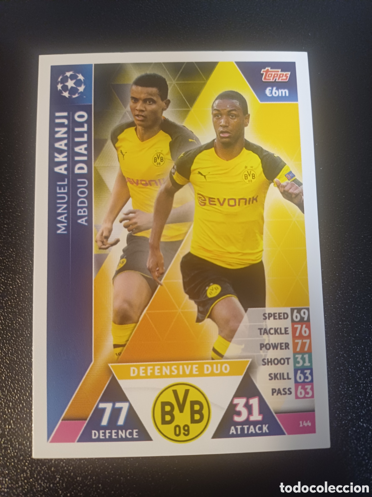 Trading Cards: #144 AKANJI DIALLO DEFENSIVE DUO BORUSSIA DORTMUND TOPPS MATCH ATTAX 2018/19