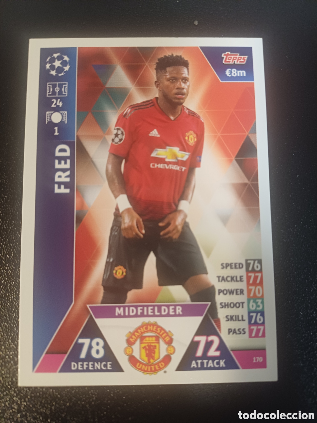 Trading Cards: #170 FRED MANCHESTER UNITED TOPPS MATCH ATTAX 2018/19