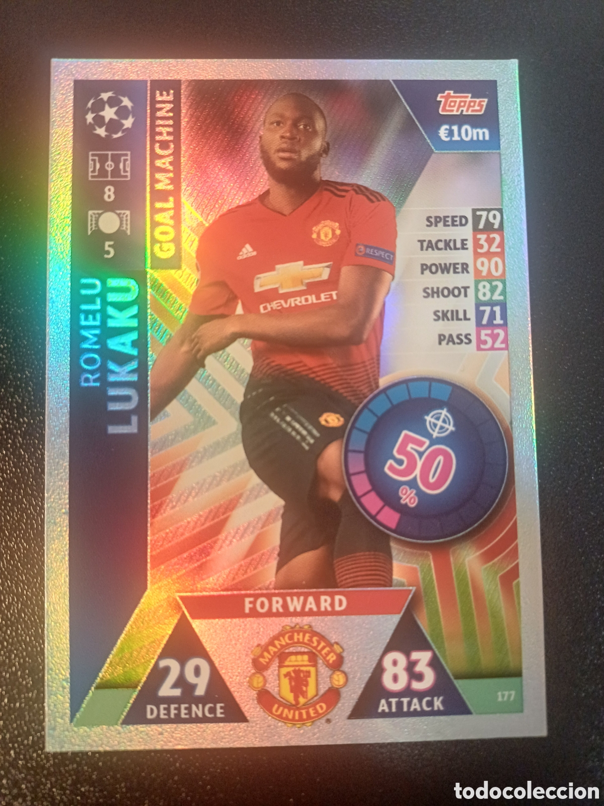 Trading Cards: #177 ROMELU LUKAKU GOAL MACHINE MANCHESTER UNITED TOPPS MATCH ATTAX 2018/19