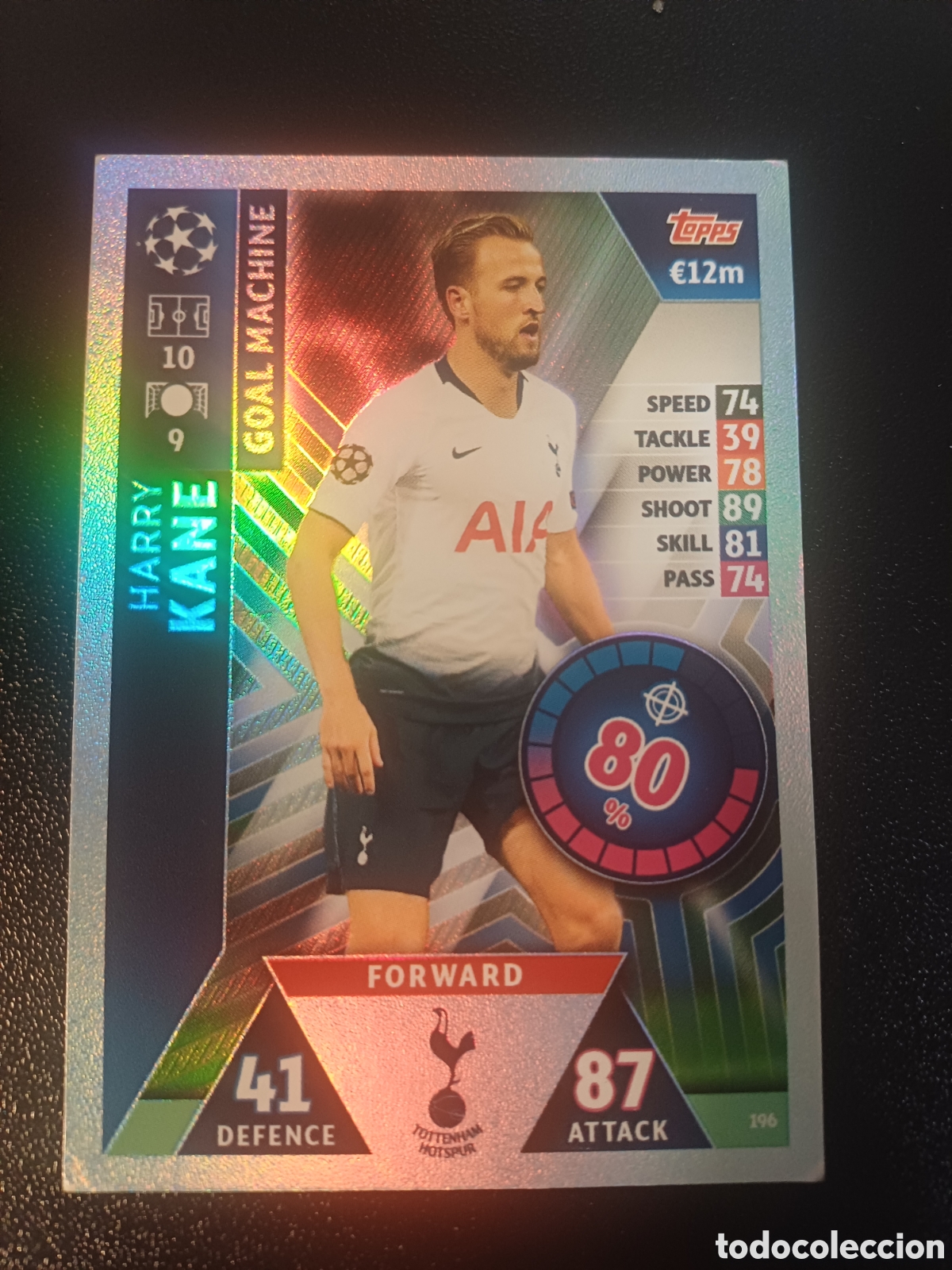 Trading Cards: #196 HARRY KANE GOAL MACHINE TOTTENHAM HOTSPUR TOPPS MATCH ATTAX 2018/19
