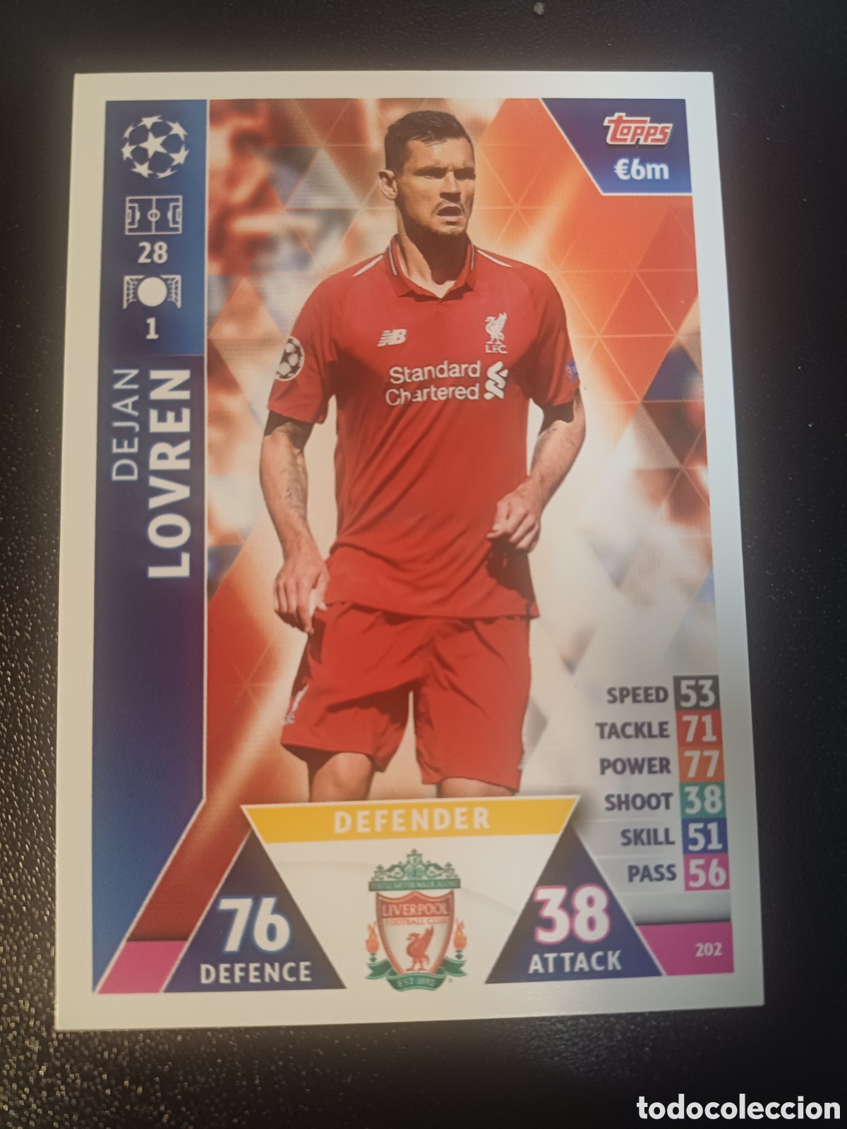 Trading Cards: #202 DEJAN LOVREN LIVERPOOL FC TOPPS MATCH ATTAX 2018/19