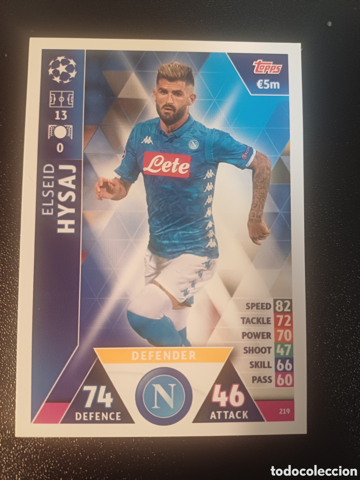 Trading Cards: #219 ELSEID HYSAJ SSC NAPOLI TOPPS MATCH ATTAX 2018/19