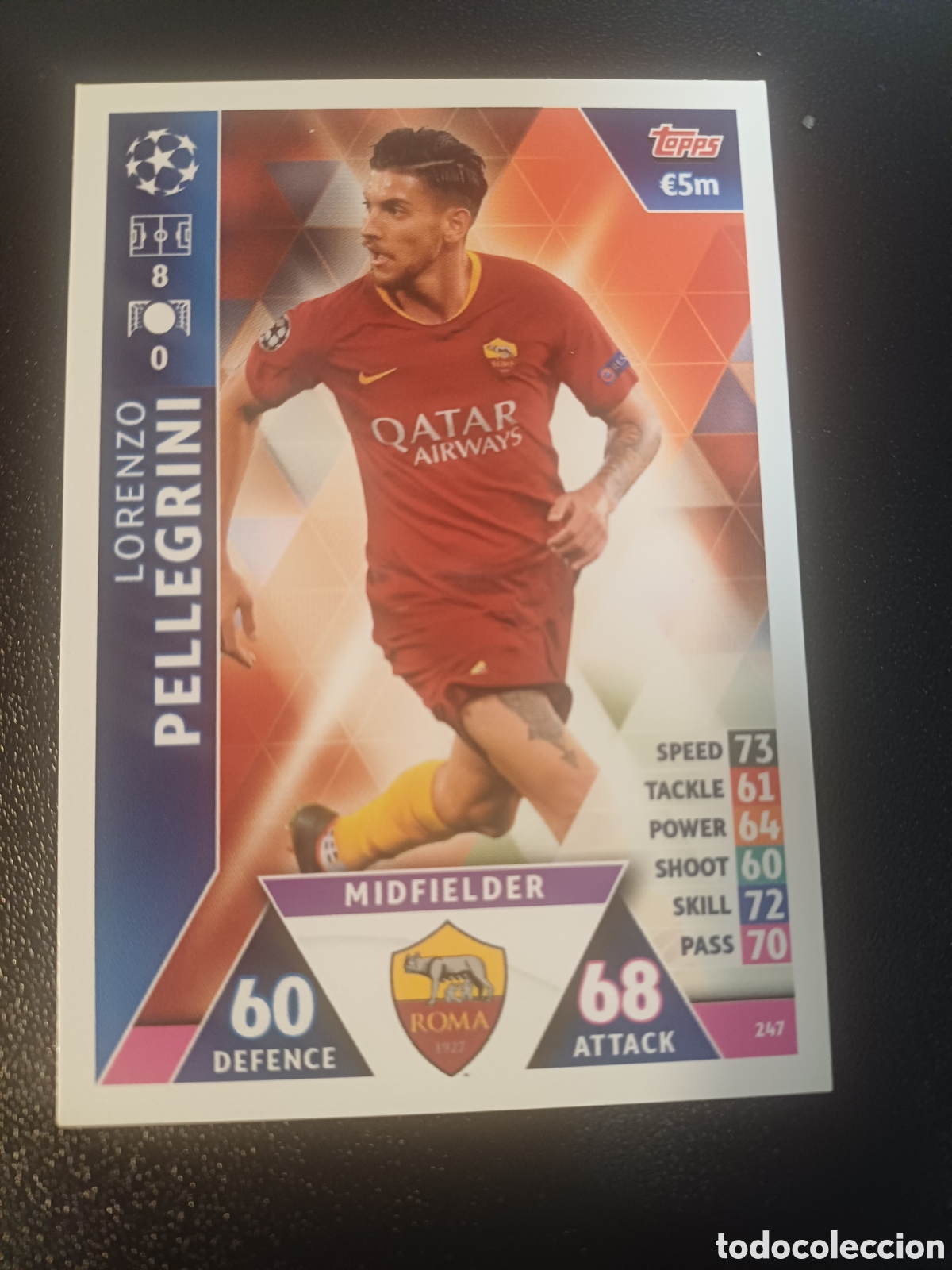 Trading Cards: #247 LORENZO PELLEGRINI AS ROMA TOPPS MATCH ATTAX 2018/19