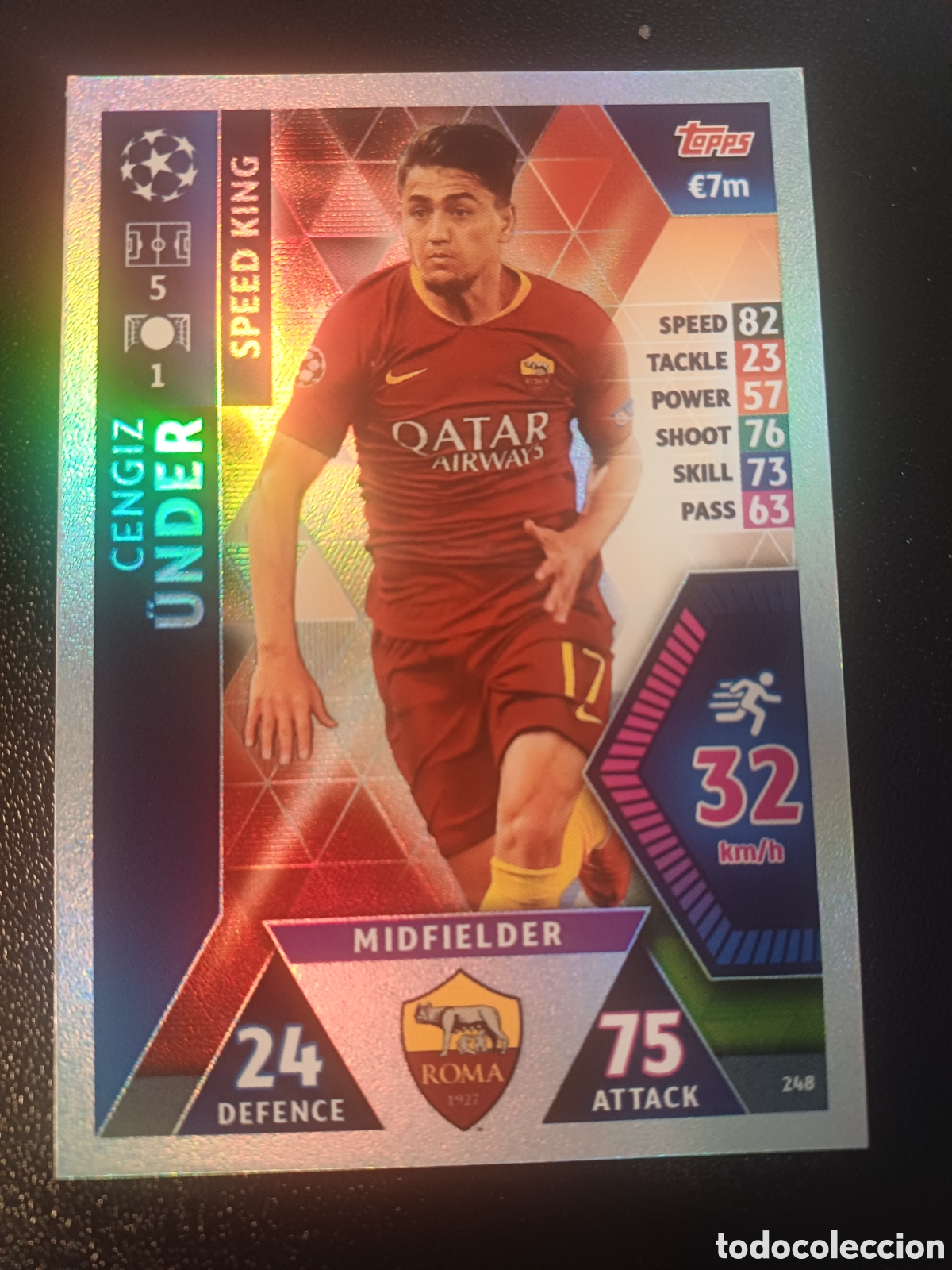 Trading Cards: #248 CENGIZ &Uuml;NDER SPEED KING AS ROMA TOPPS MATCH ATTAX 2018/19