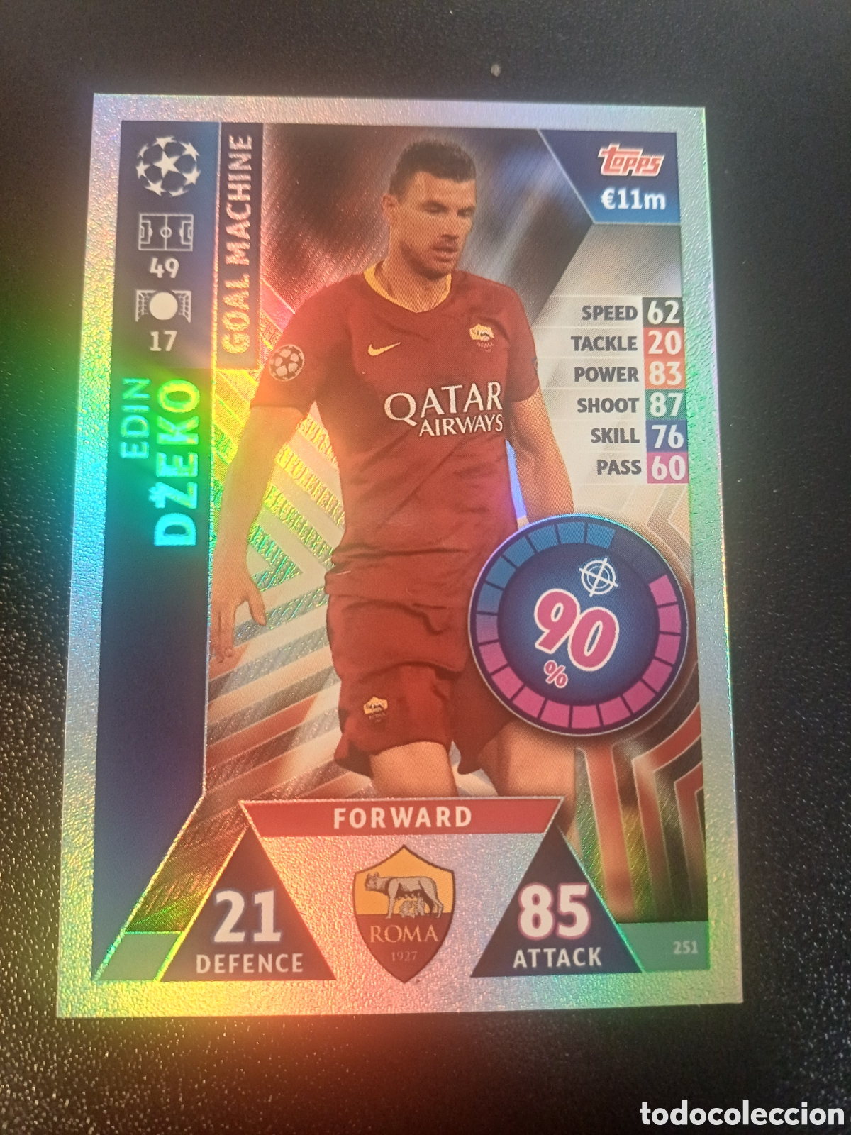 Trading Cards: #251 EDIN DZEKO GOAL MACHINE AS ROMA TOPPS MATCH ATTAX 2018/19