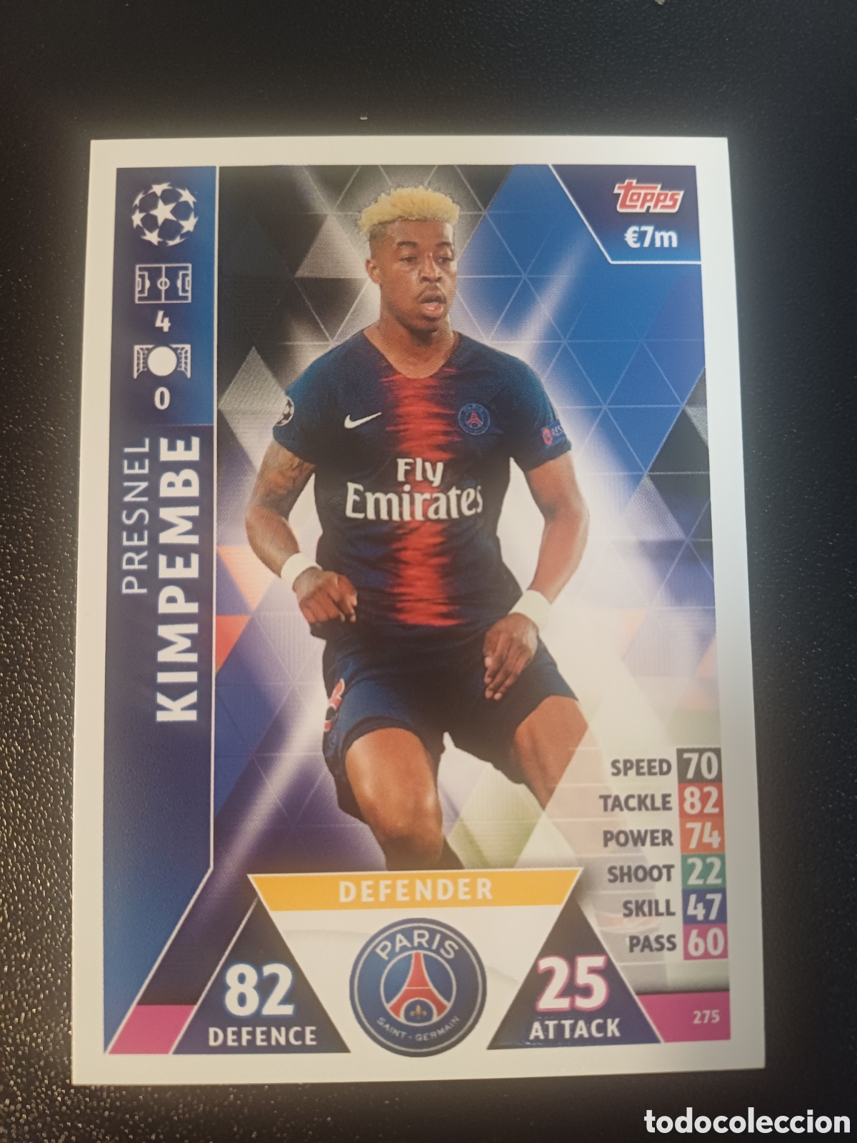 Trading Cards: #275 PRESNEL KIMPEMBE PARIS SAINT-GERMAIN TOPPS MATCH ATTAX 2018/19