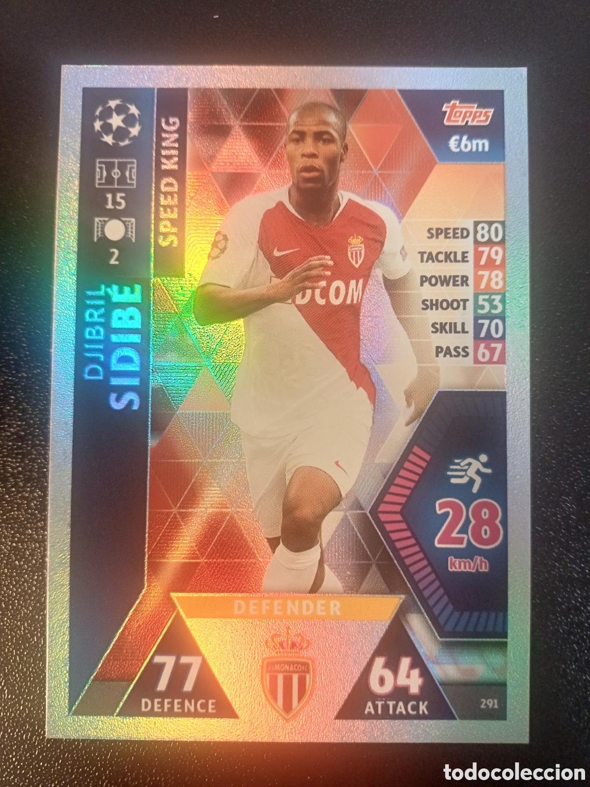 Trading Cards: #291 DJIBRIL SIDIBE SPEED KING AS MONACO FC TOPPS MATCH ATTAX 2018/19