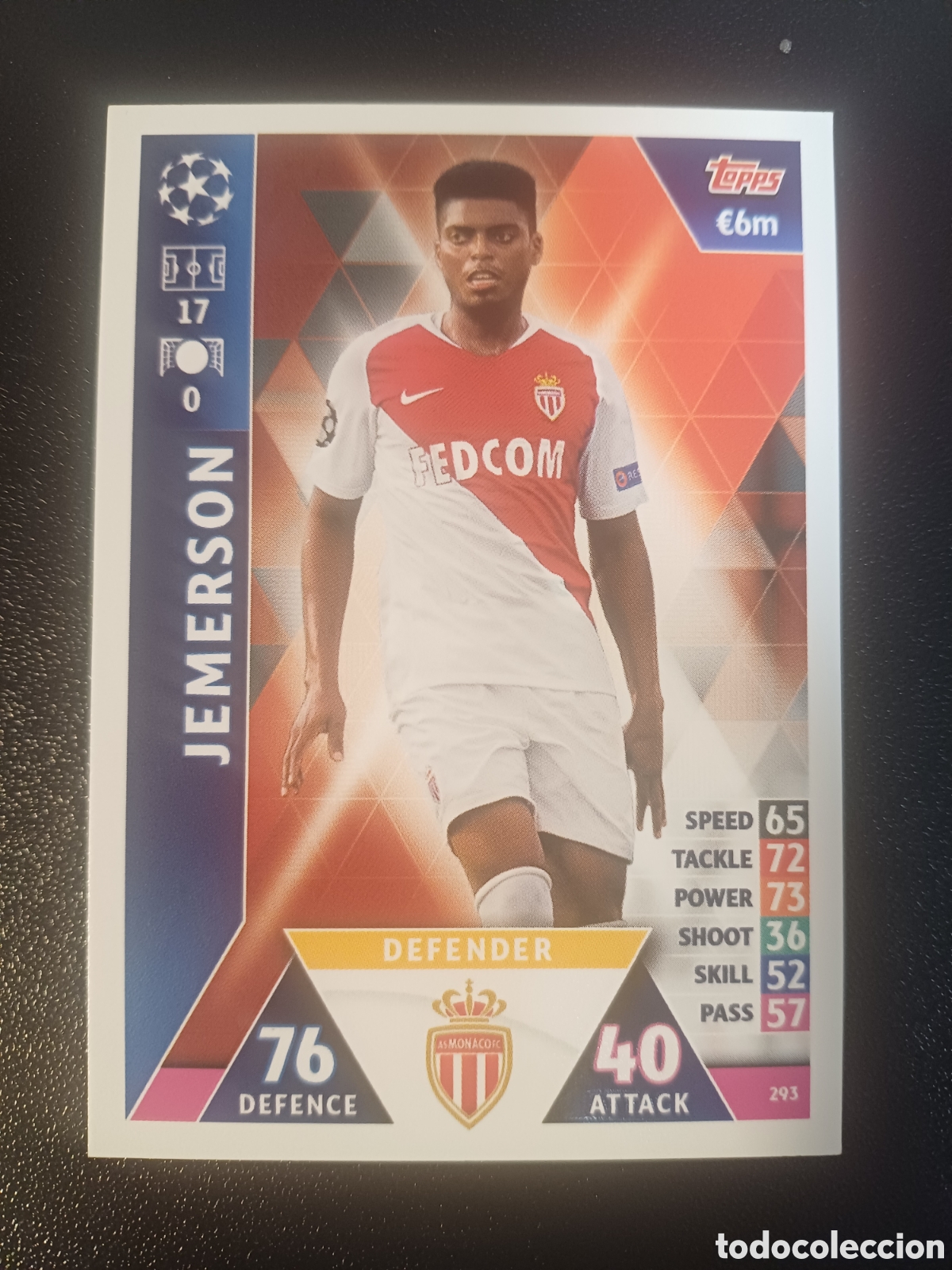 Trading Cards: #293 JEMERSON AS MONACO FC TOPPS MATCH ATTAX 2018/19