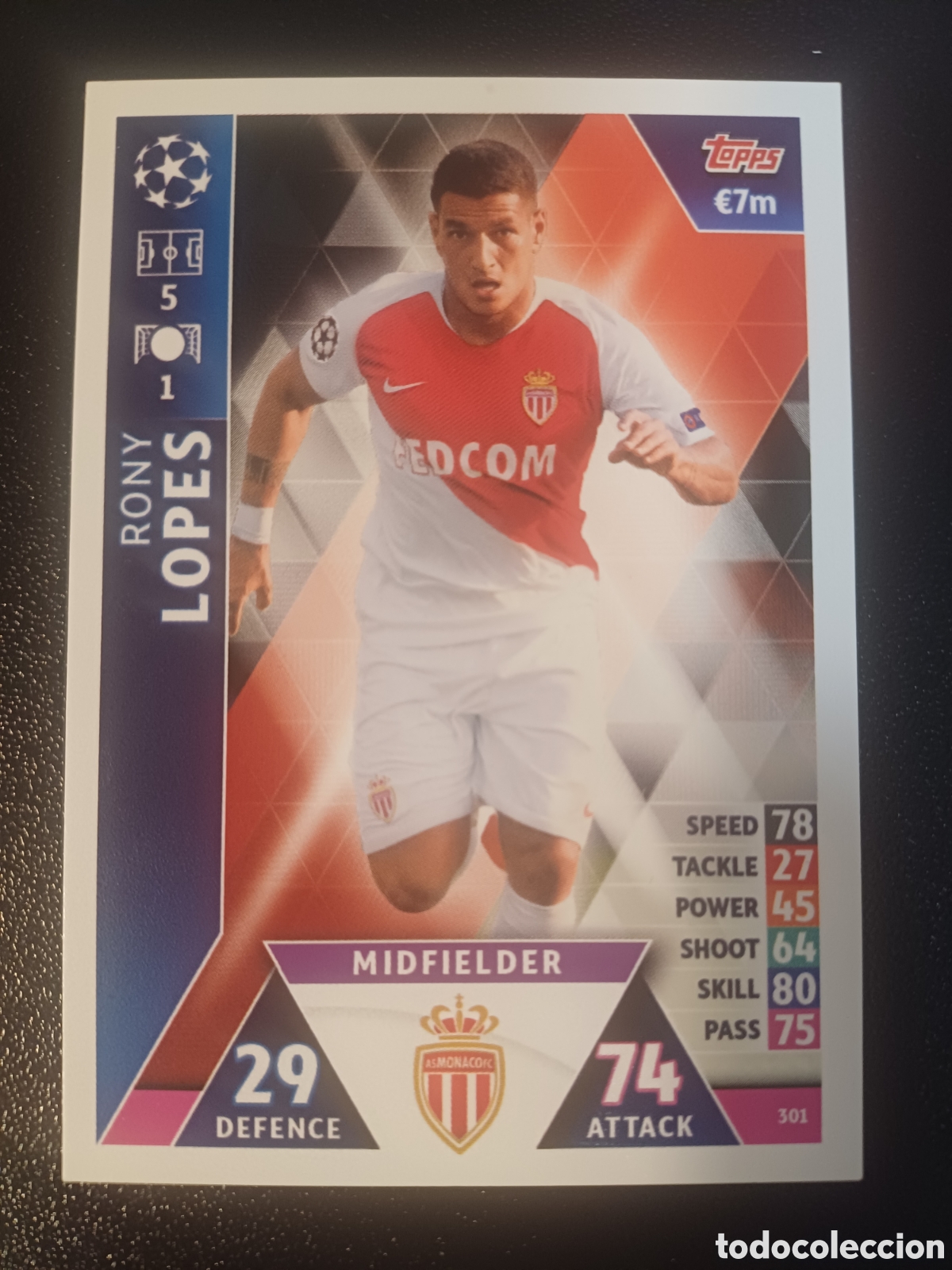 Trading Cards: #301 RONY LOPEZ AS MONACO FC TOPPS MATCH ATTAX 2018/19