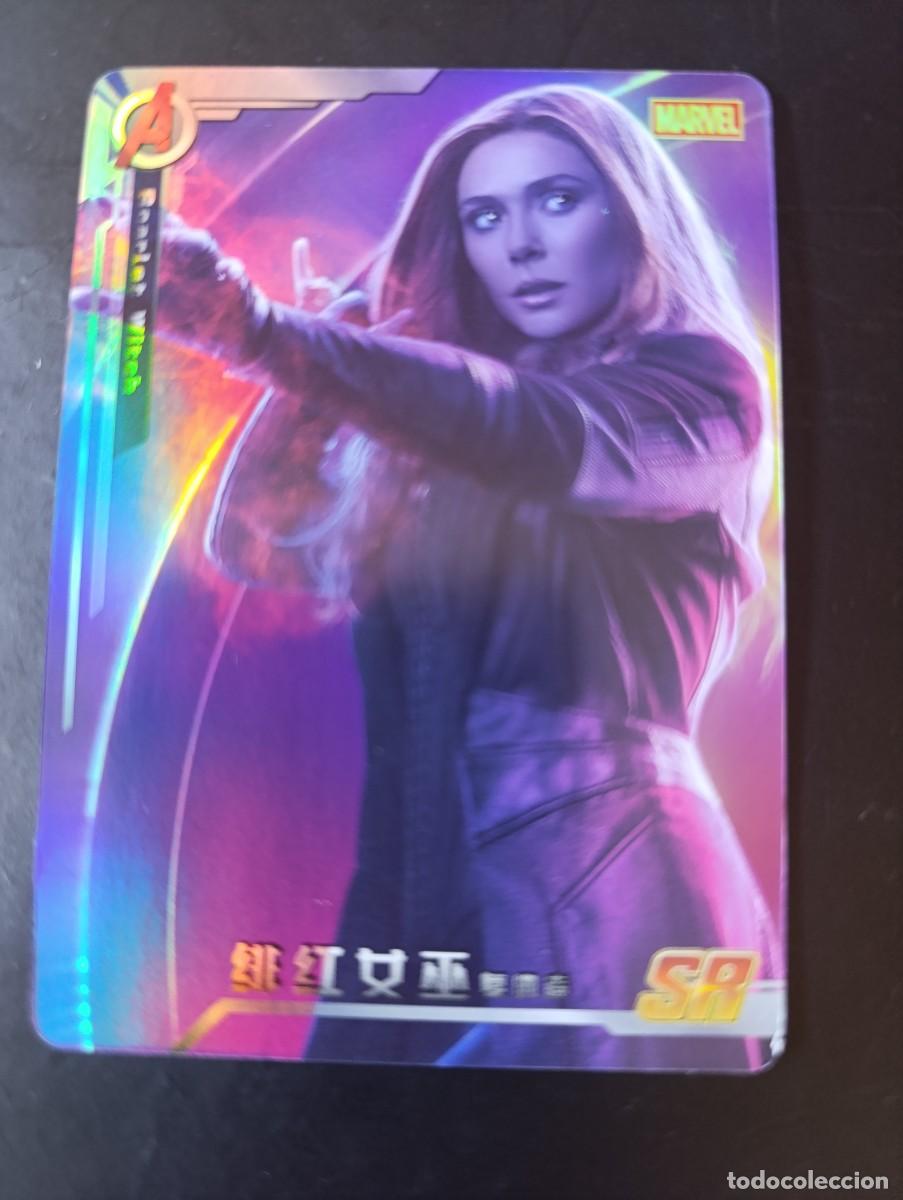 Cartas Colecion&aacute;veis: CARD METALIZADA MARVEL AVENGERS BRUJA ESCARLATA (SR / MW-018). NO PANINI. COLECCION CHINA