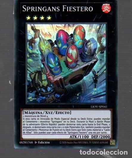 Trading Cards: CROMO DE KONAMI YU GI OH SPRINGANS FIESTERO 1&ordm; EDICI&Oacute;N DEL A&Ntilde;O 2020
