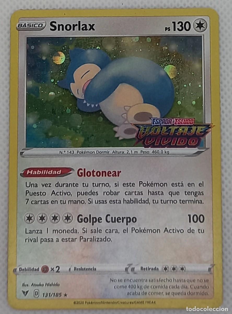 Trading Cards: Carta Pok&eacute;mon - Snorlax 131/185 Holo Rare Prerelease - Espada y Escudo - Voltaje V&iacute;vido - 2020