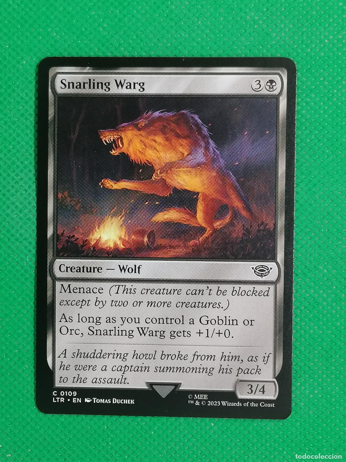 Trading Cards: 109 SNARLING WARG ENGLISH ⚽ WIZARD OF THE COAST 2023 MAGIC THE GATHERING ⚽