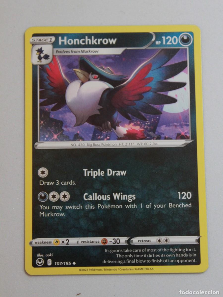Trading Cards: Honchkrow carta Pok&eacute;mon TCG tipo oscuro 107/195