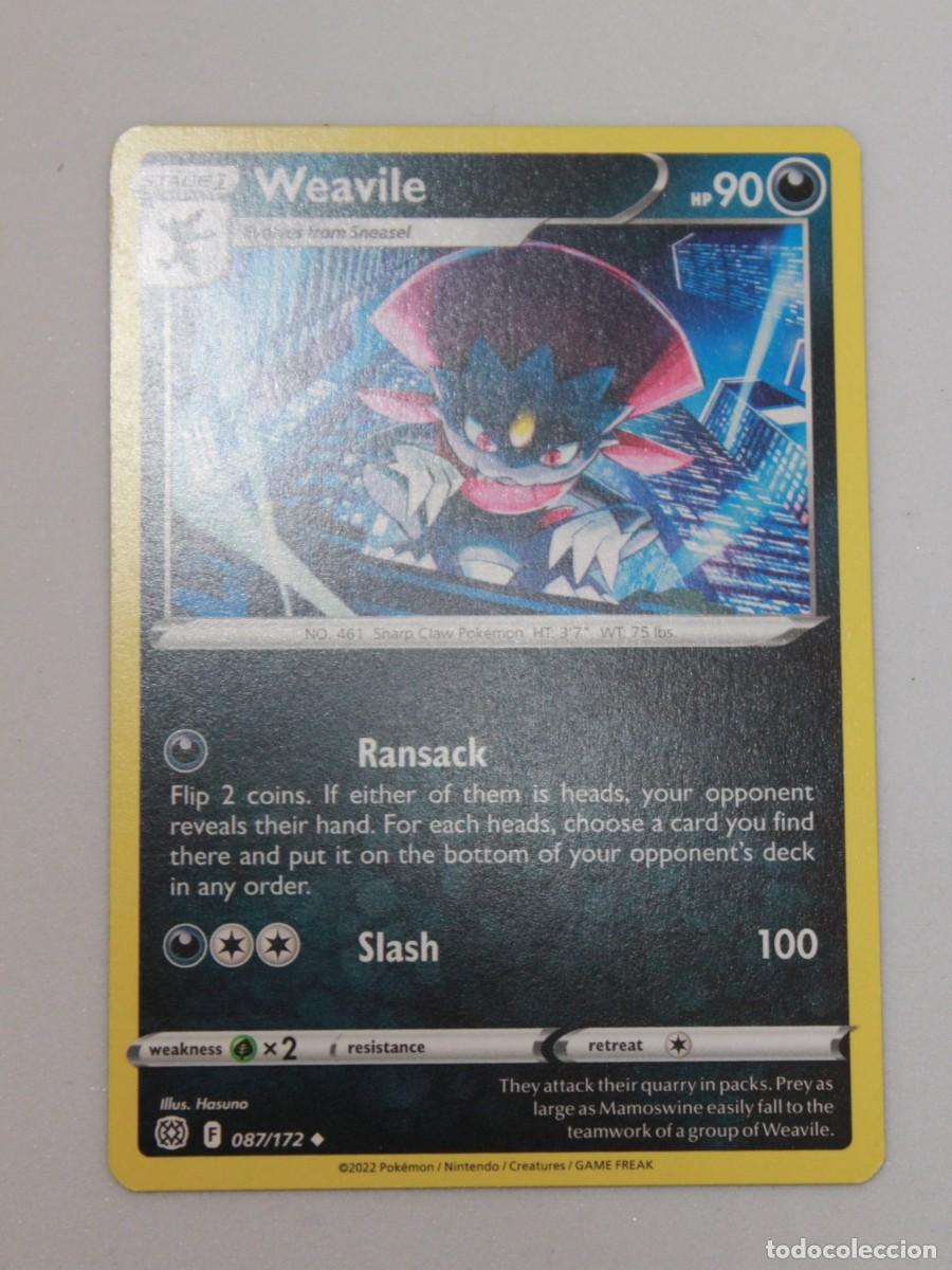 Trading Cards: Weavile carta Pok&eacute;mon TCG tipo oscuro 087/172