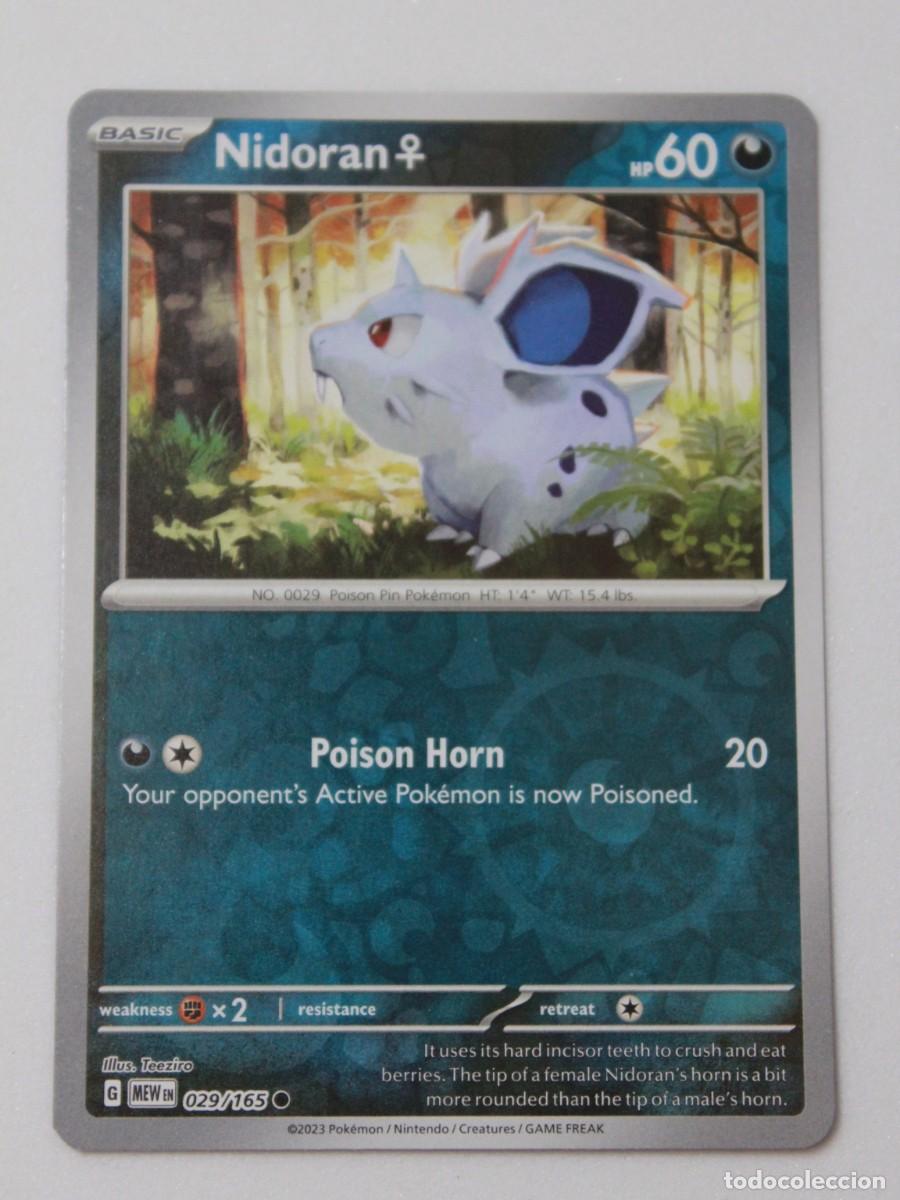 Trading Cards: Nidoran hembra carta Pok&eacute;mon TCG MEW EN 029/165 reverse holo