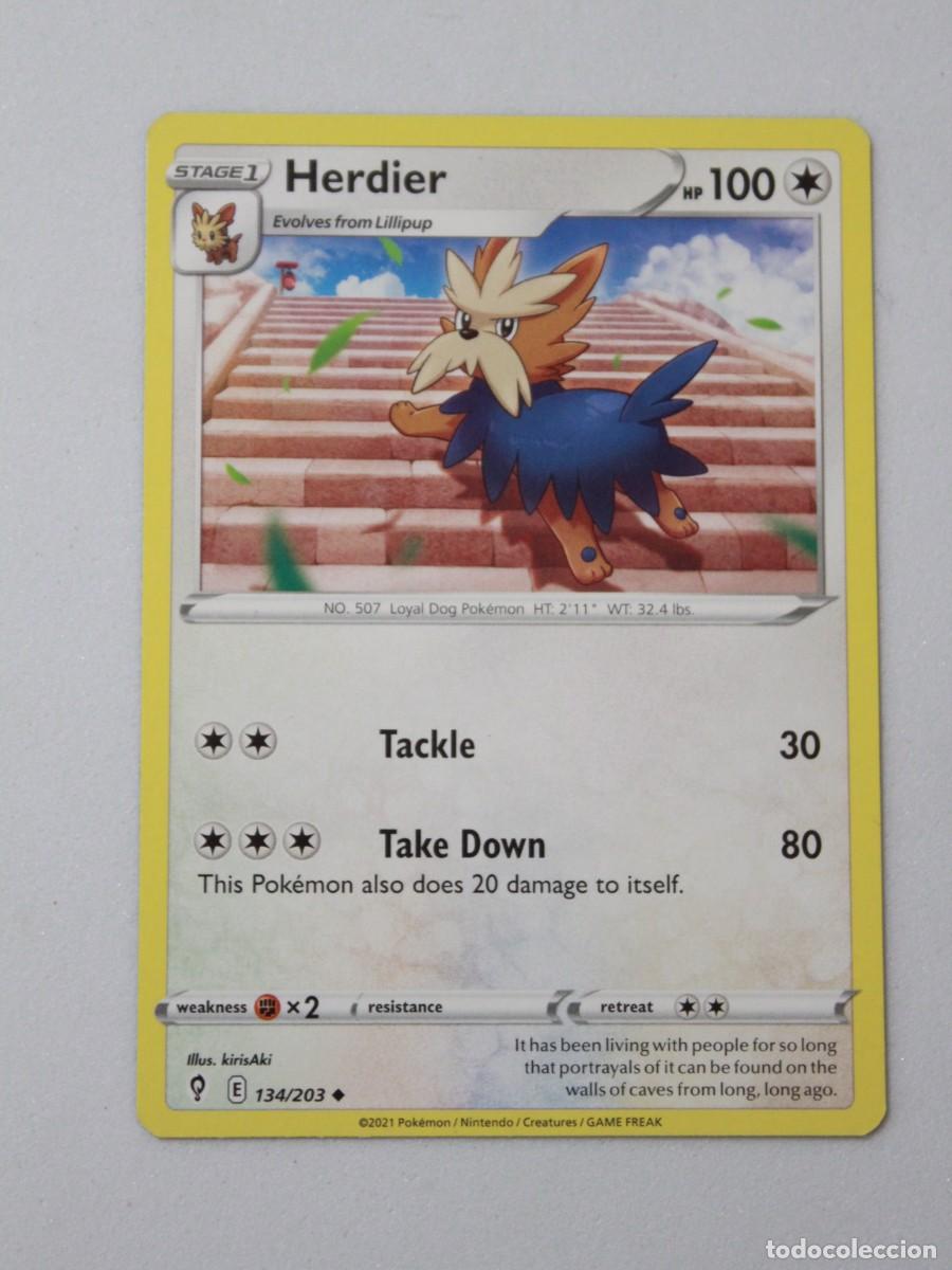 Trading Cards: Herdier carta Pok&eacute;mon TCG Evolving Skies 134/203