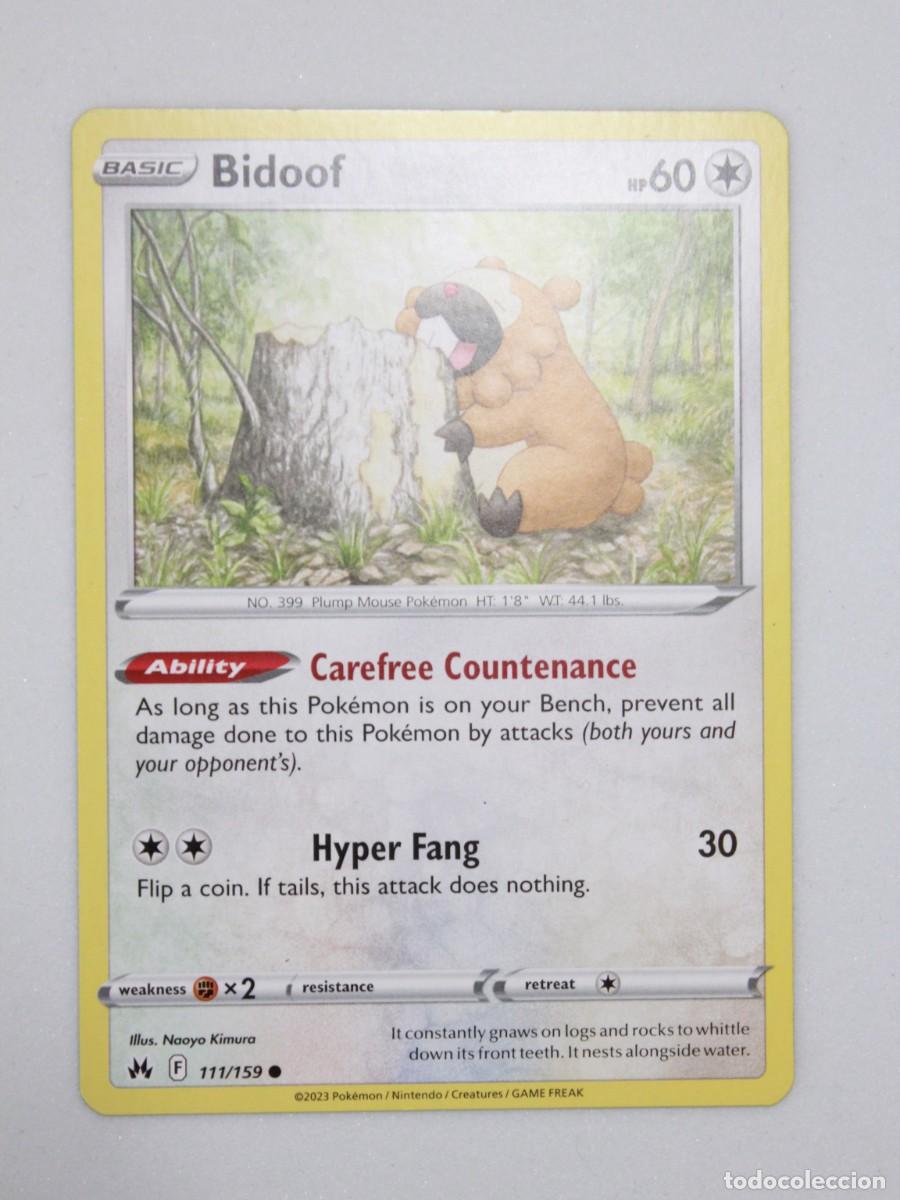 Trading Cards: Bidoof carta Pok&eacute;mon TCG Crown Zenith 111/159