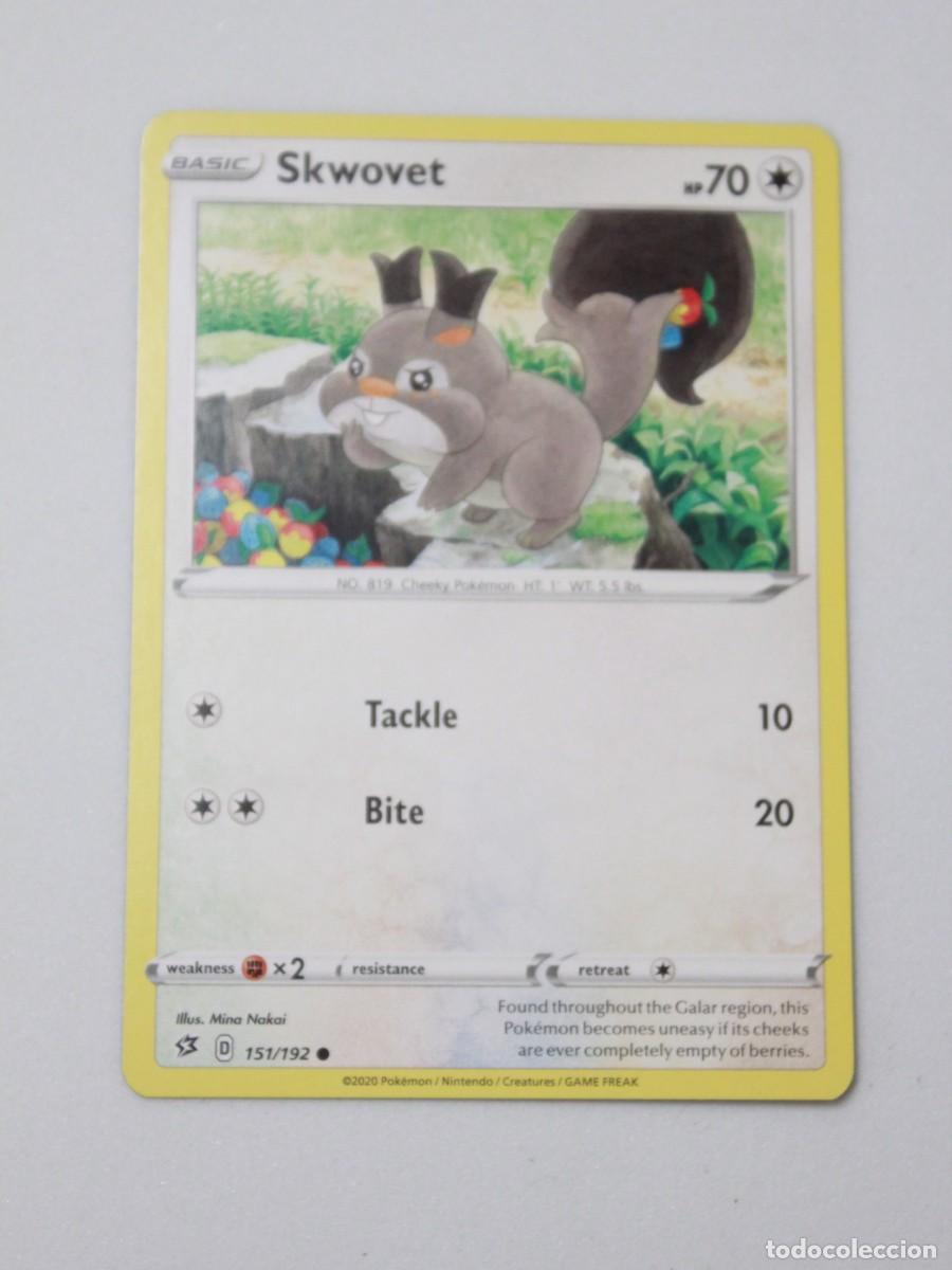 Trading Cards: Skwovet carta Pok&eacute;mon TCG Rebel Clash 151/192