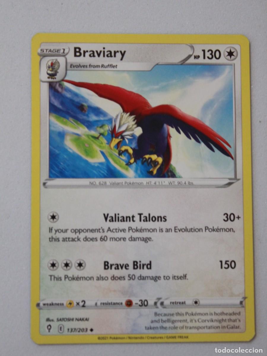 Trading Cards: Braviary carta Pok&eacute;mon TCG Evolving Skies 137/203