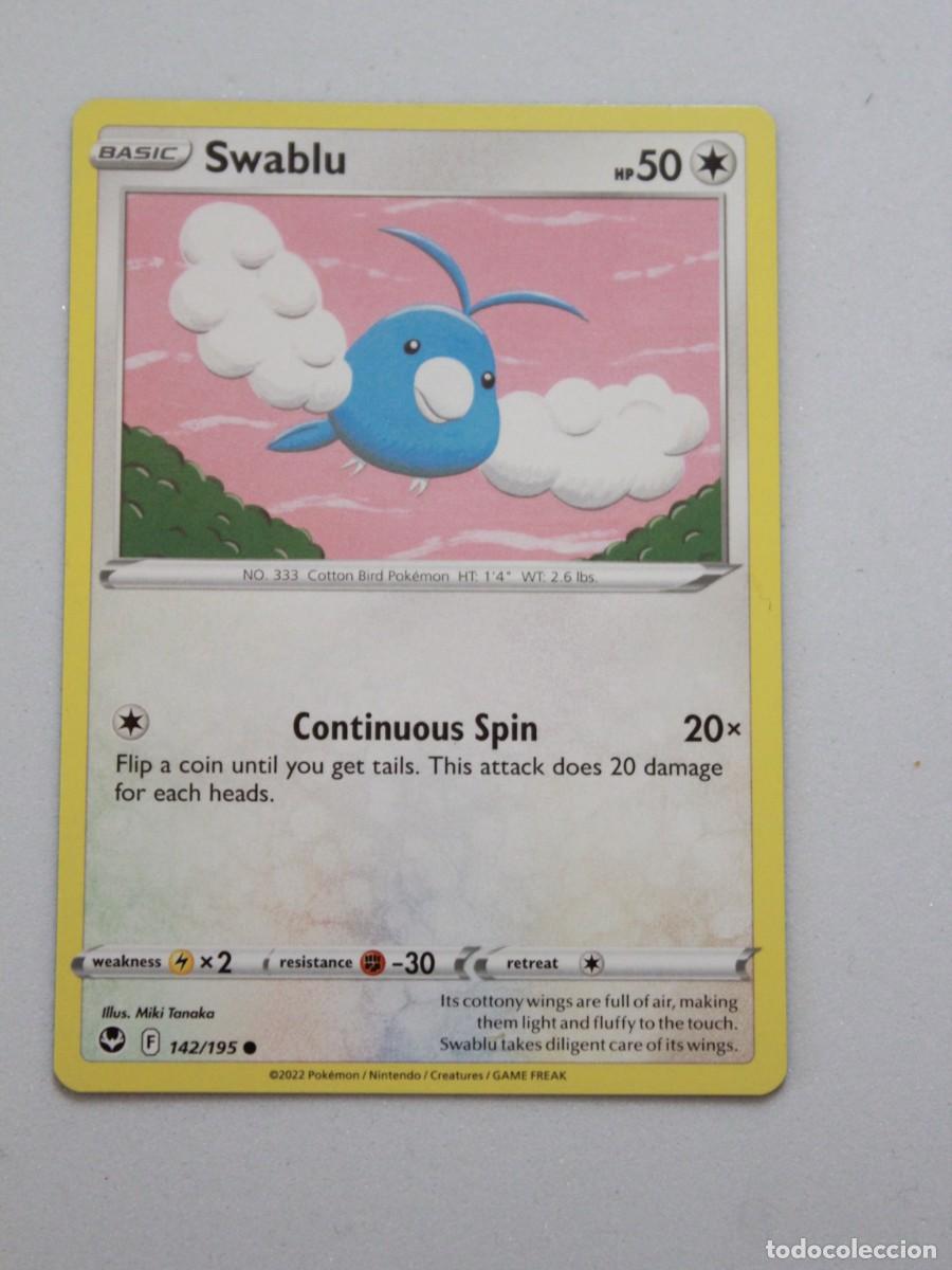 Trading Cards: Swablu carta Pok&eacute;mon TCG Silver Tempest 142/195